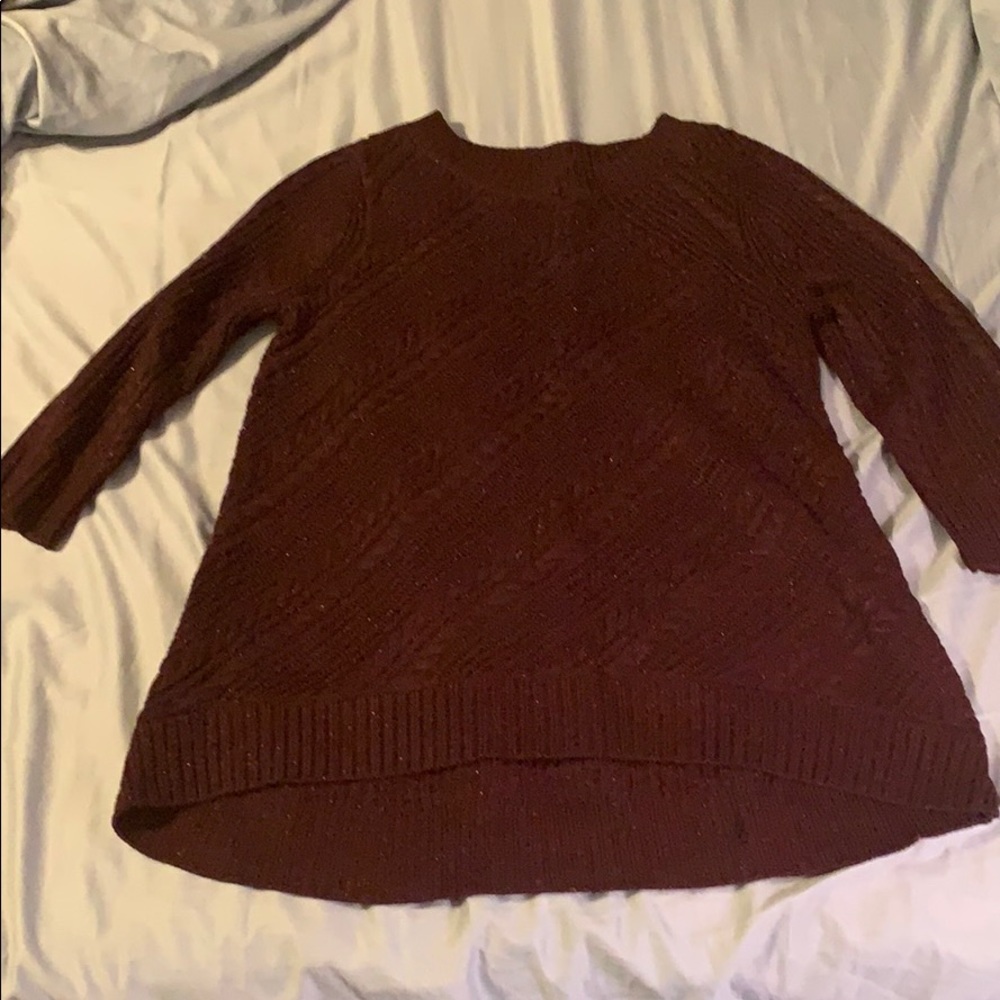 NY&Co purple high-lo 3/4 sleeve sweater Size XL